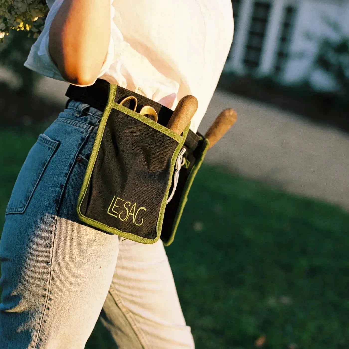 Le Sac Gardening Tool Belt - Navy with Green Le Sac